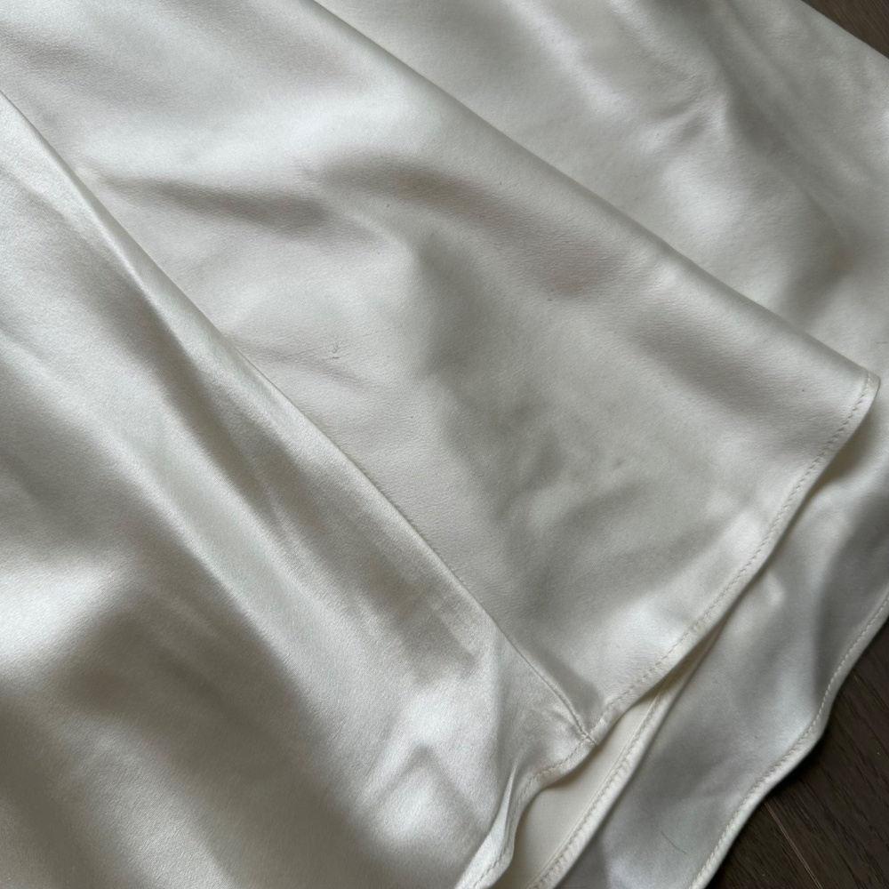 Reformation Pernille 100% Silk Ivory Wedding Dress with Tie Straps - Picture 15 of 15